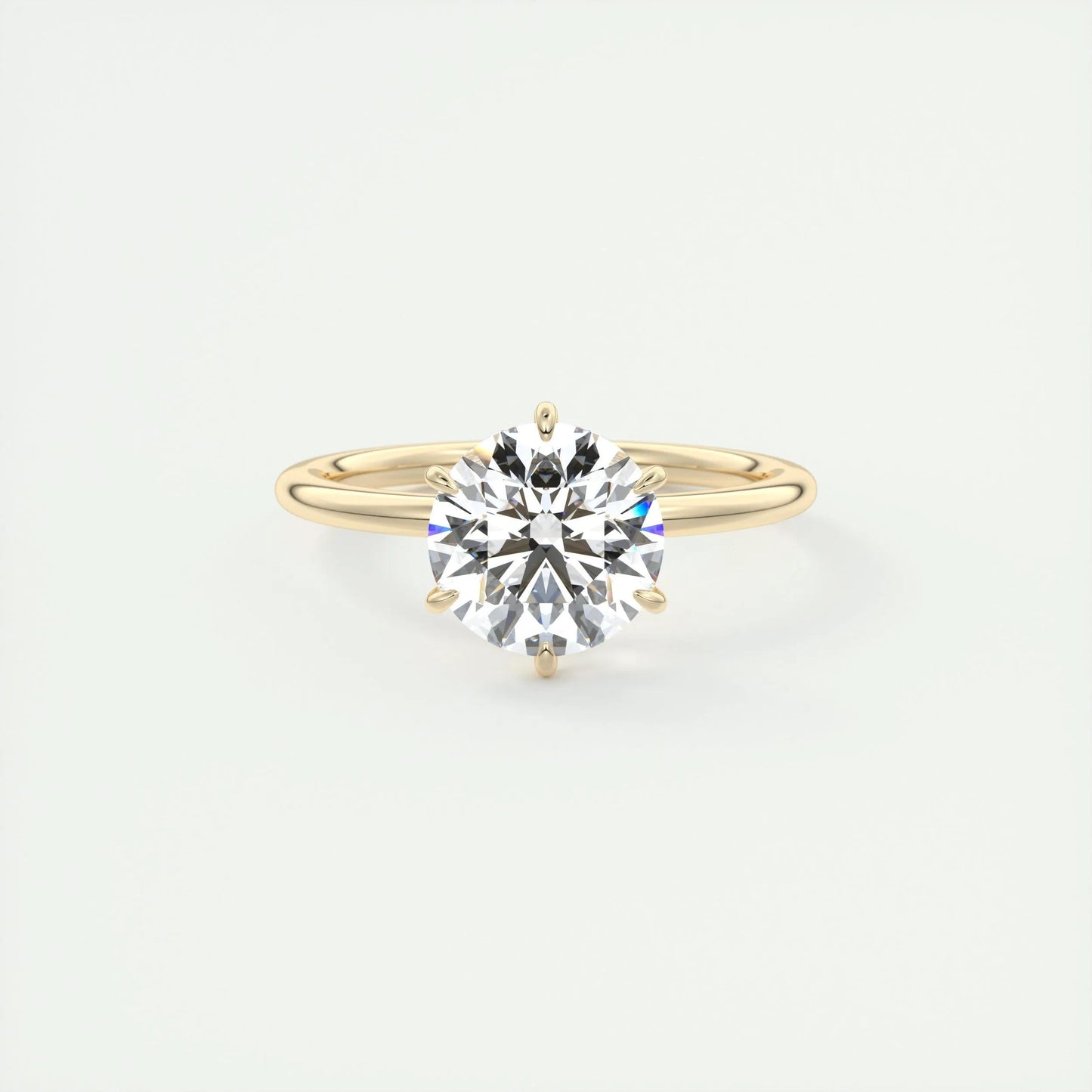 2 CT Round Solitaire CVD F/VS1 Diamond Engagement Ring 8