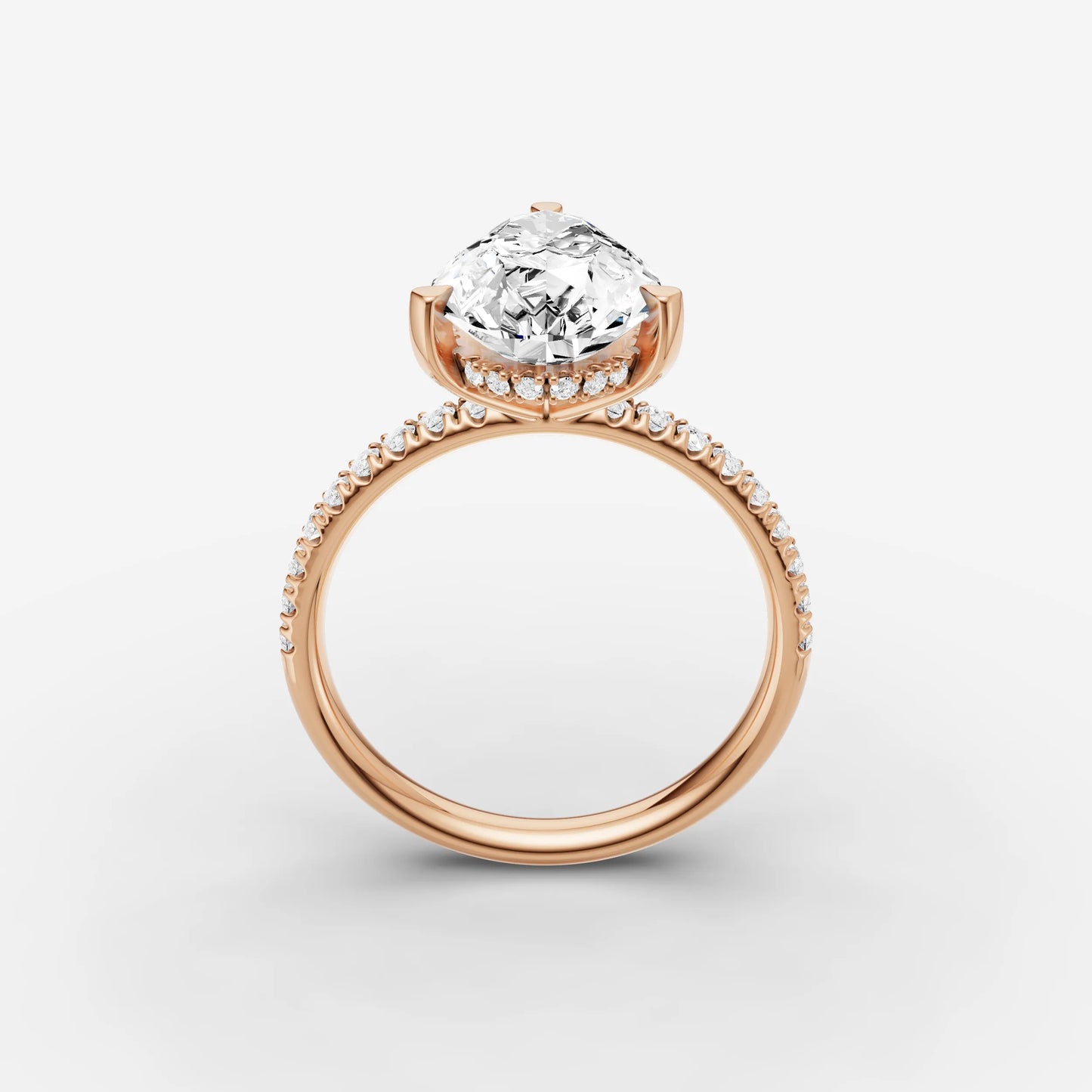 Hidden Halo & Pave - Pear
